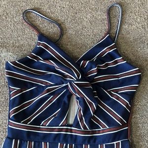 NWT Blashe Navy Blue Striped Jumpsuit